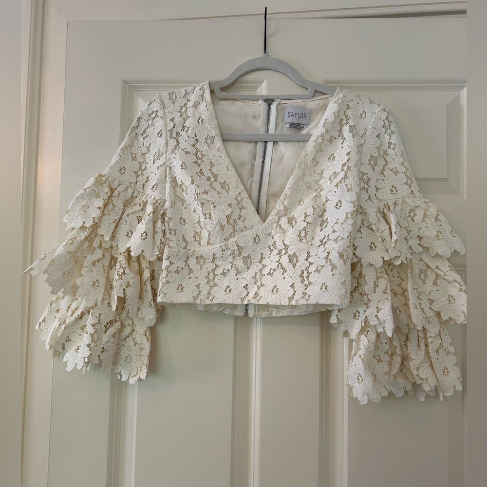 Saylor White Eyelet Skirt & Top Set